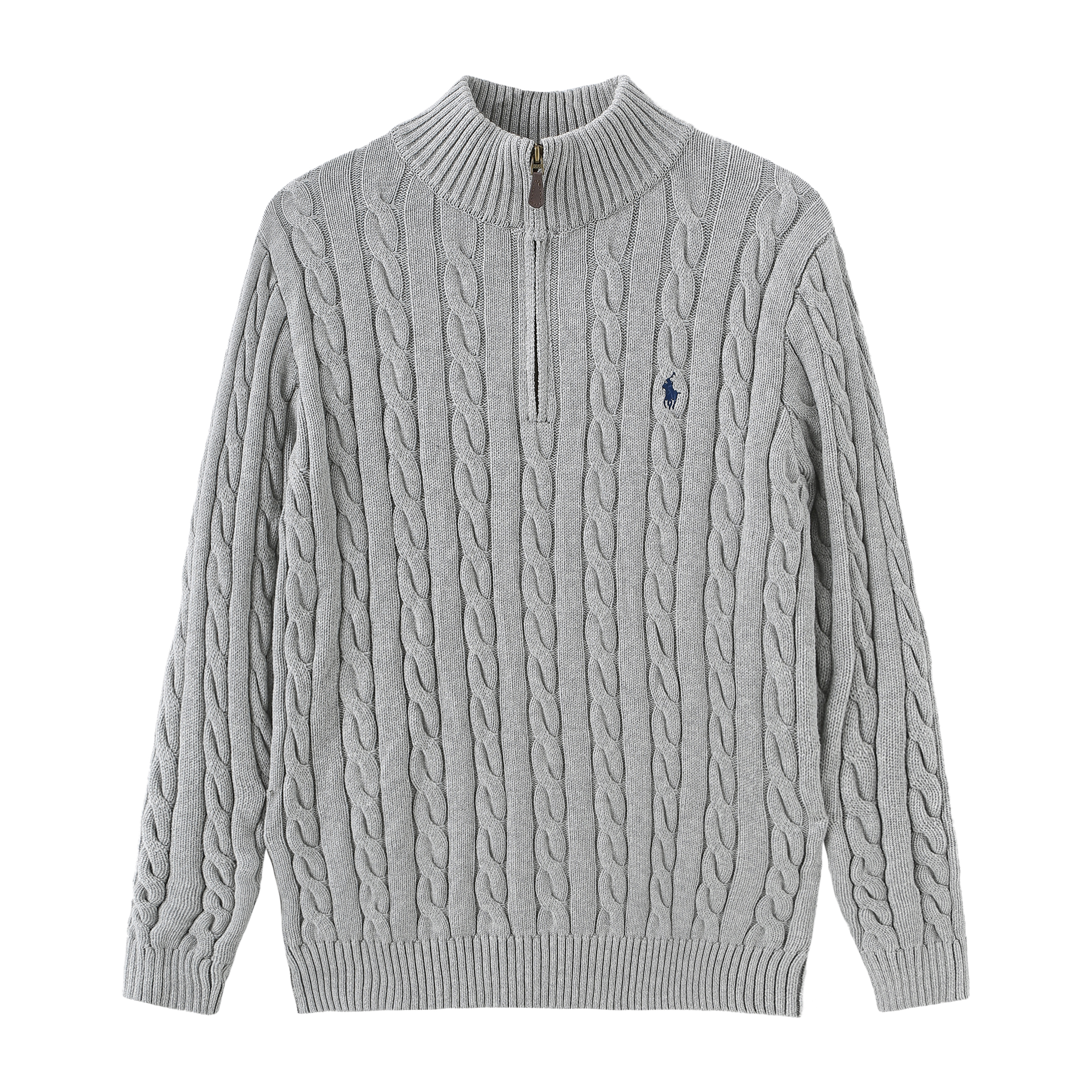 SoulFork 骑马刺绣6半拉链长袖针织绞花半高领麻花老钱风