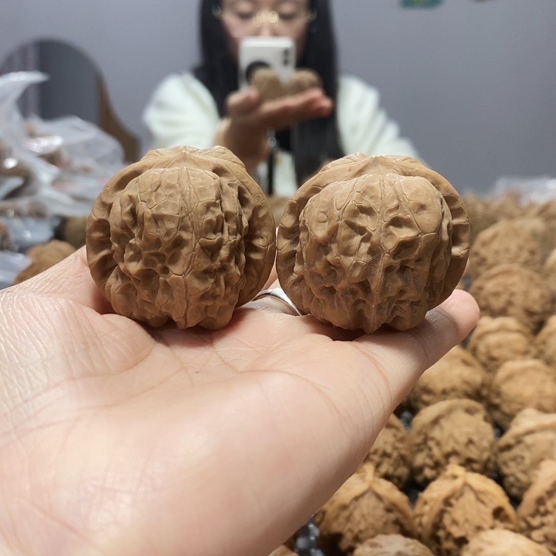 吊坠文玩核桃达摩41黄