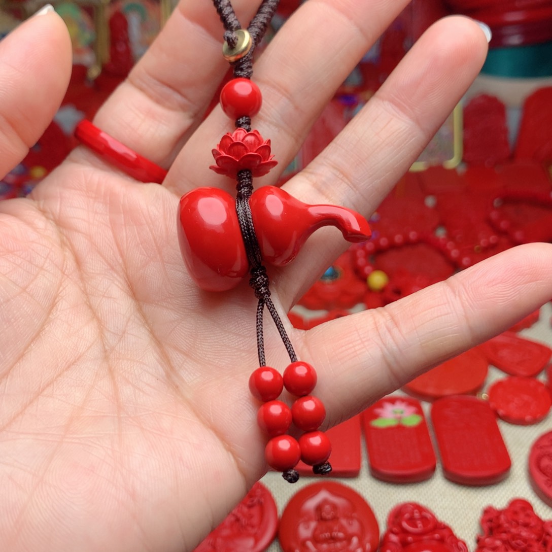 天然辰砂工艺品朱砂钥匙扣包包挂