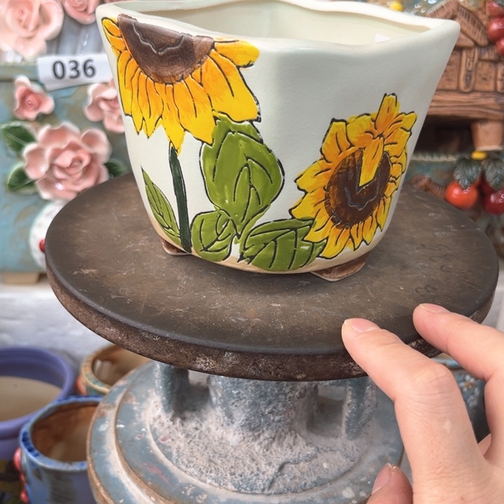 紫砂花盆粗陶材质多肉花盆