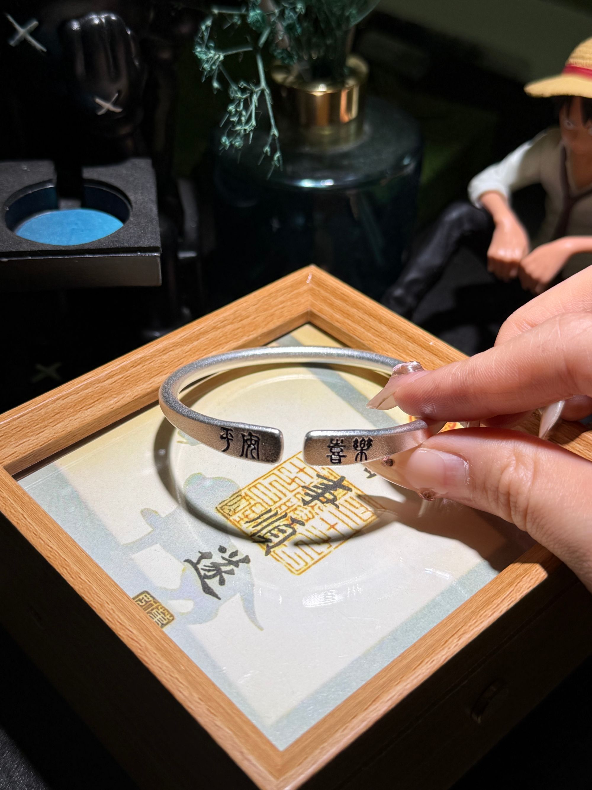 足银手镯 (13号）30g平安喜乐开口手镯