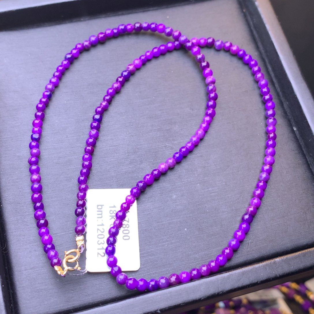 18K金镶嵌苏纪石（舒俱来）项链