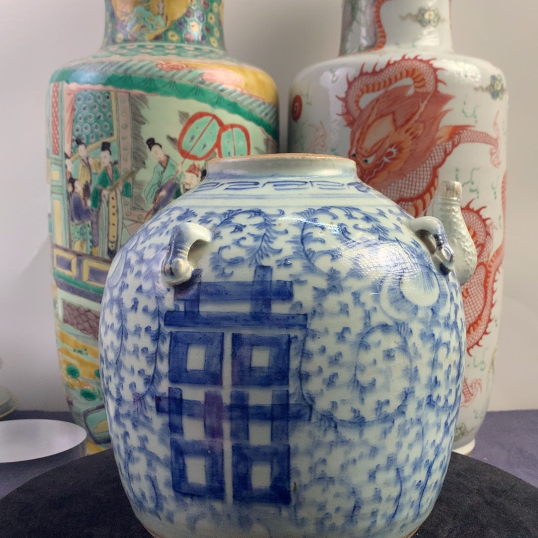 壶陶6999瓷器—青花缠枝莲纹喜字四系壶