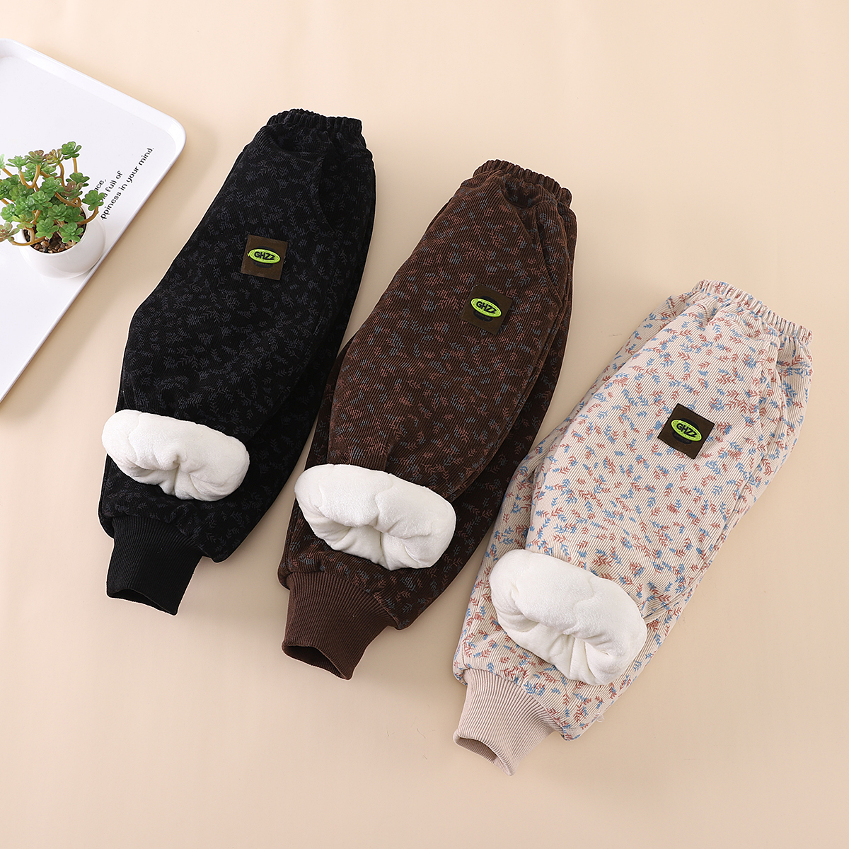 宝宝裤子秋冬款加绒加厚男女儿童棉裤外穿一条过冬婴幼儿保暖卫裤