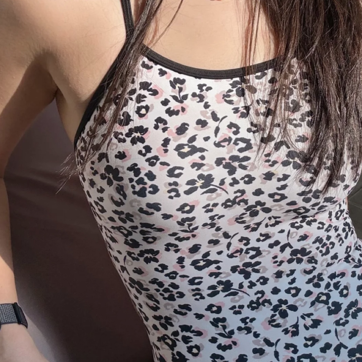 【黑白豹纹】单层合集【7】-莱卡面料-竞速连体泳衣女-无胸垫