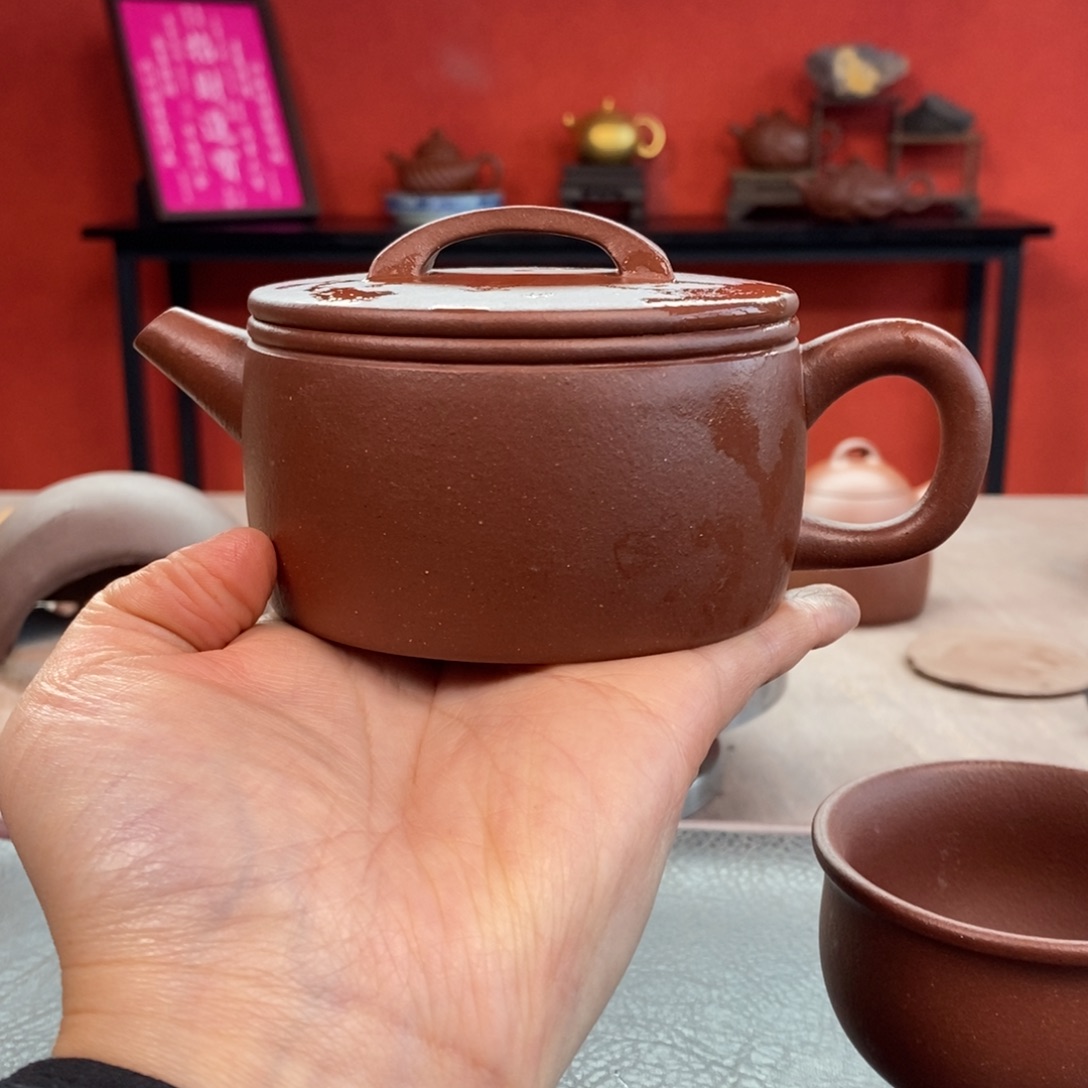 紫砂茶壶底槽清汉瓦220cc全手➕底槽清杯子