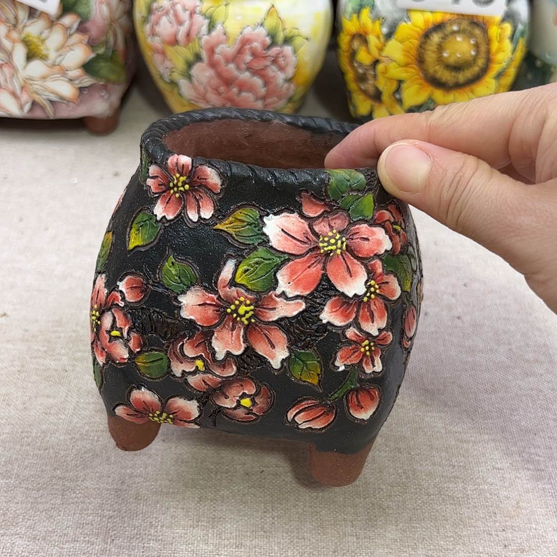 景德镇陶瓷花盆口7.5*7.5高10.5