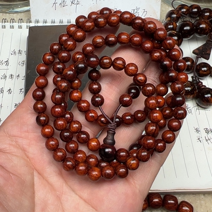 降真香手串/手链海南红降06*108圆珠微瑕