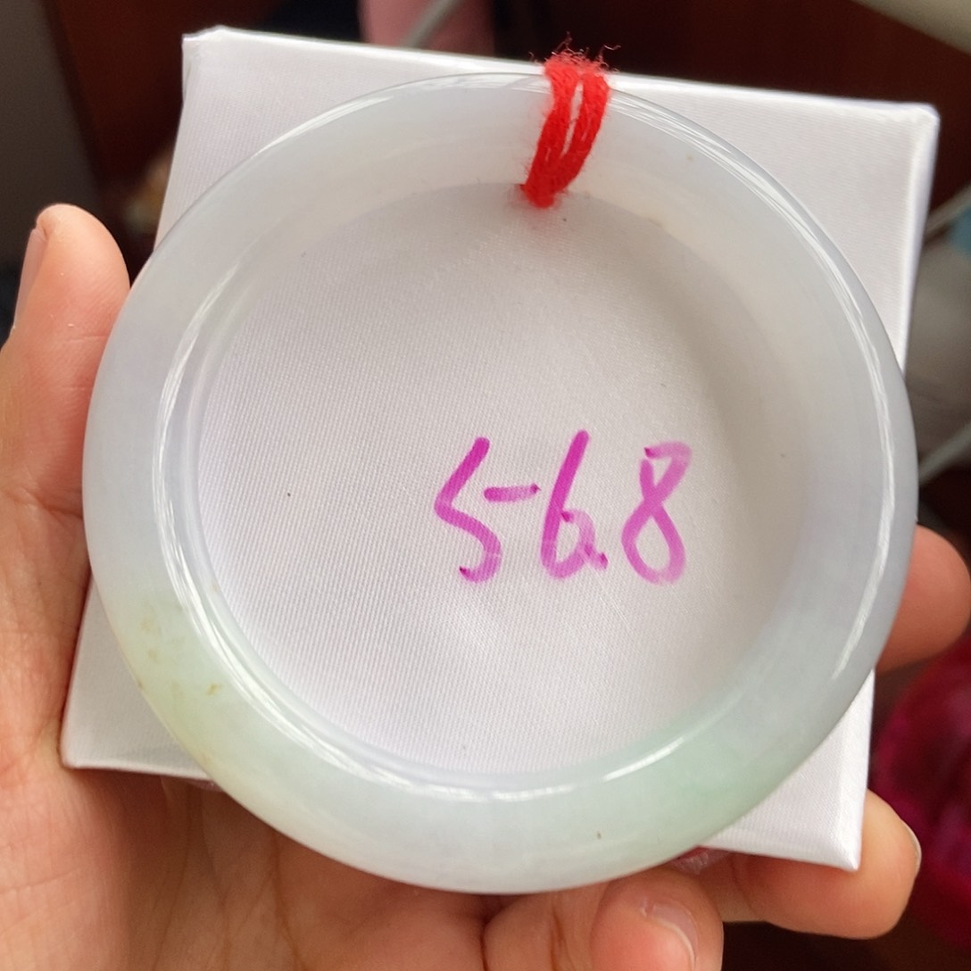 翡翠手镯未镶嵌11晴绿小三彩11