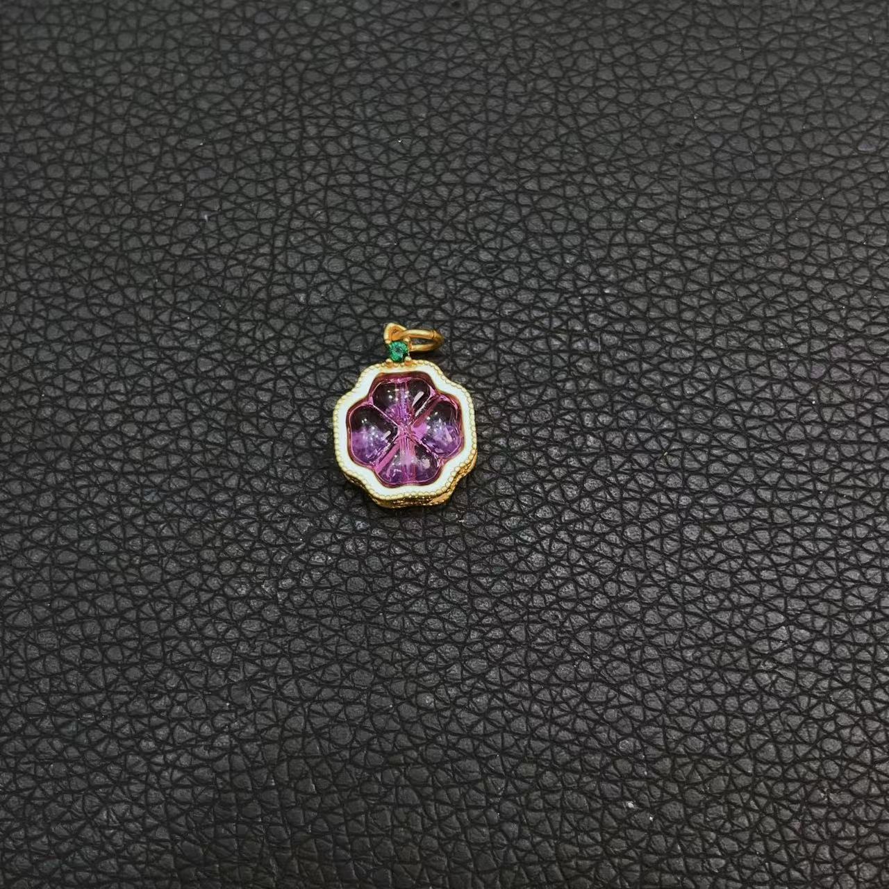 天然巴西紫水晶小花花吊坠 A029—多样性发