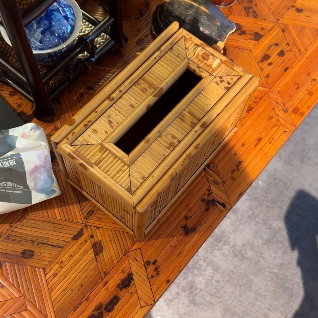 花*乐红湘妃竹纸巾盒红湘妃竹纸巾盒