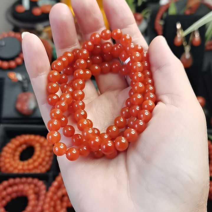 南红玛瑙手串未镶嵌Q*