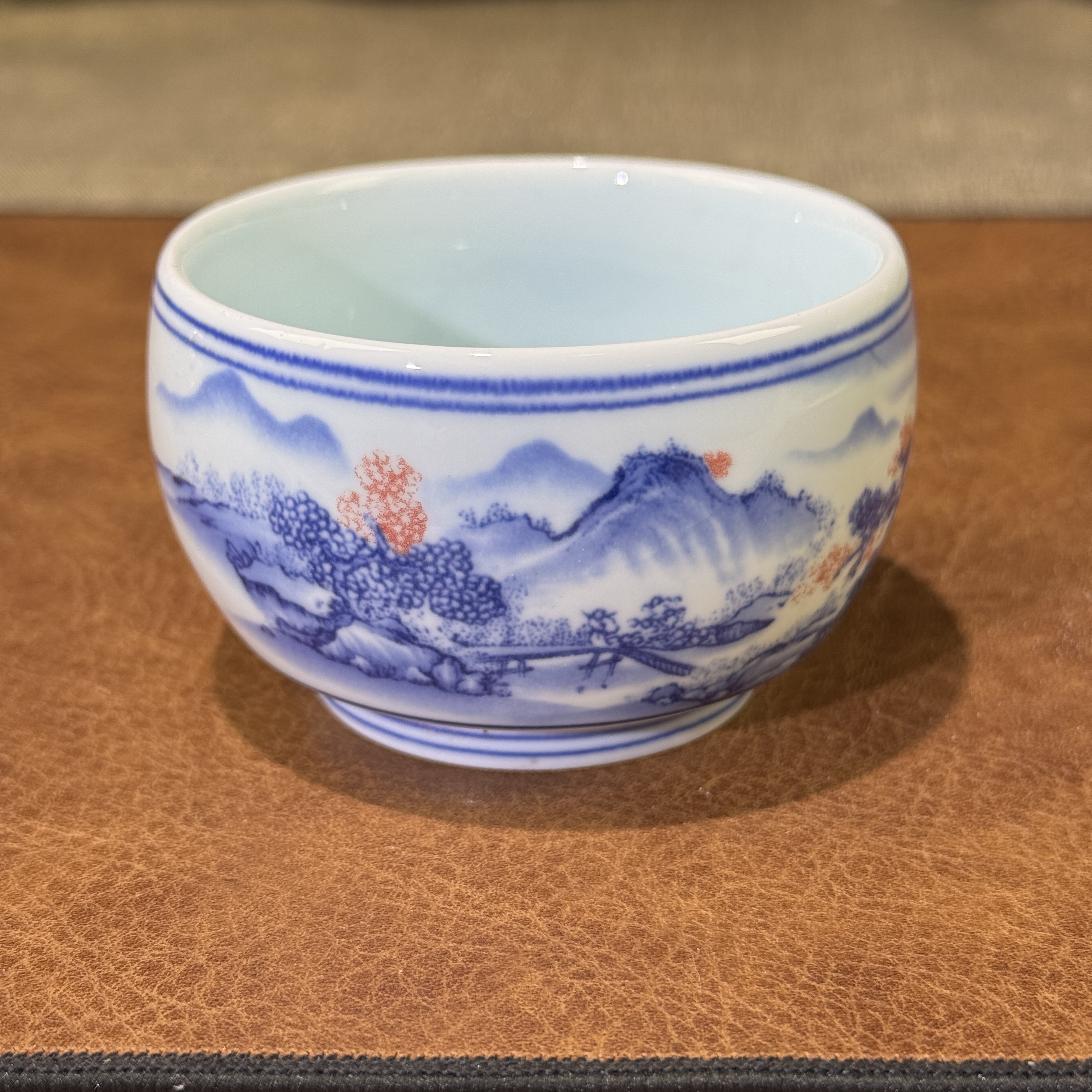 0510-青花釉里红主人杯陶瓷功夫茶具