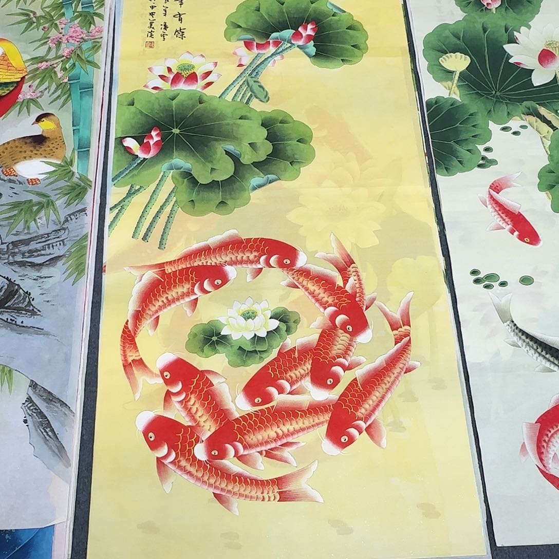 国画༺****⁶尺寸70X138手绘作品 