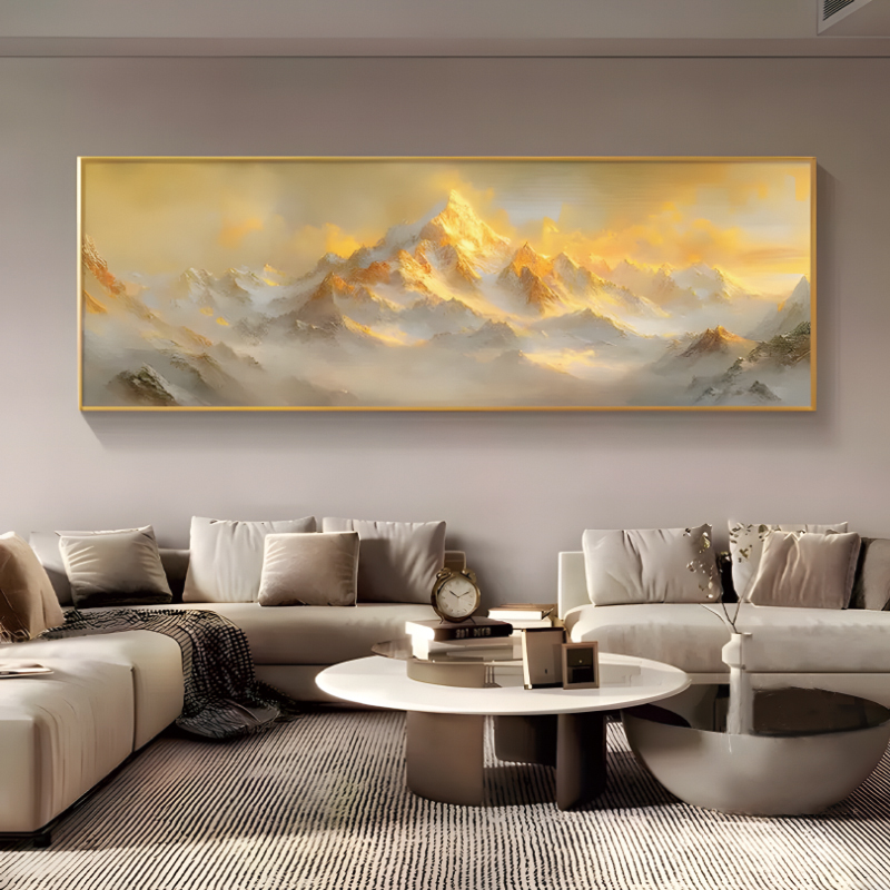 益师傅山客厅装饰画现代轻奢大气山水画沙发背景墙高档挂画70200