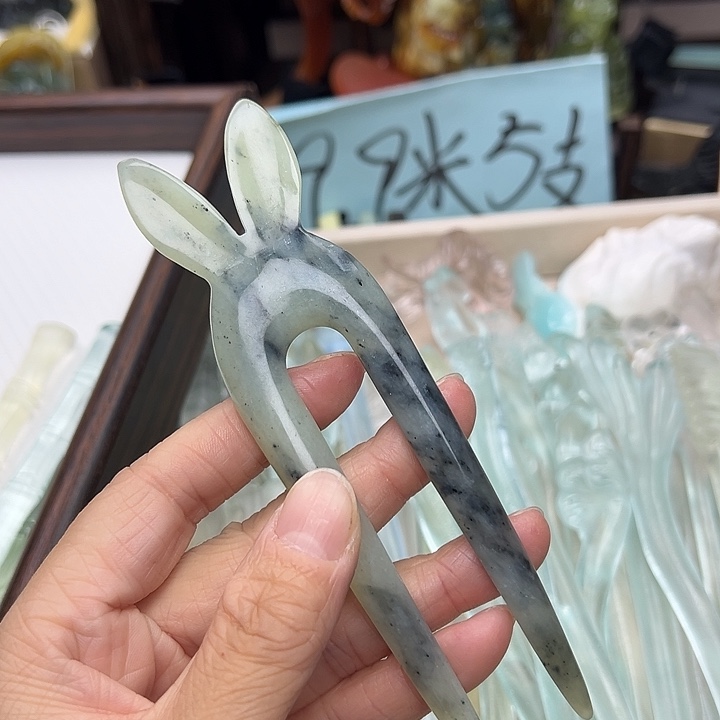 蛇纹石玉未镶嵌发簪