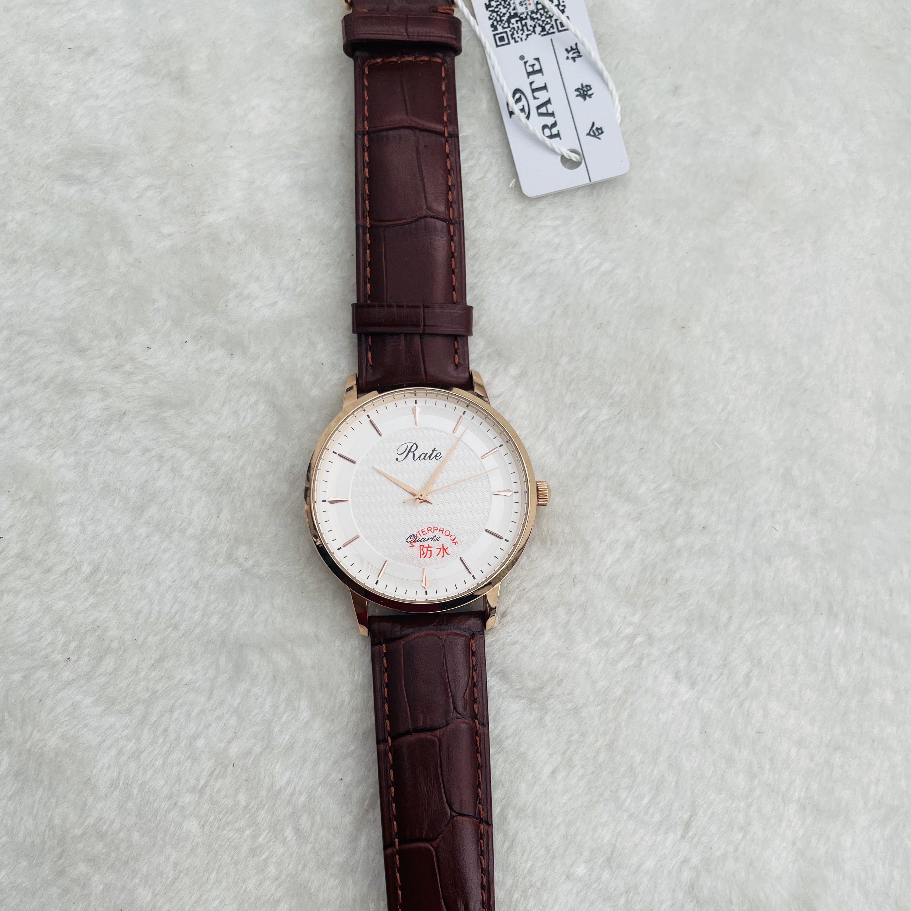 雷特时尚休闲真皮表带男士手表