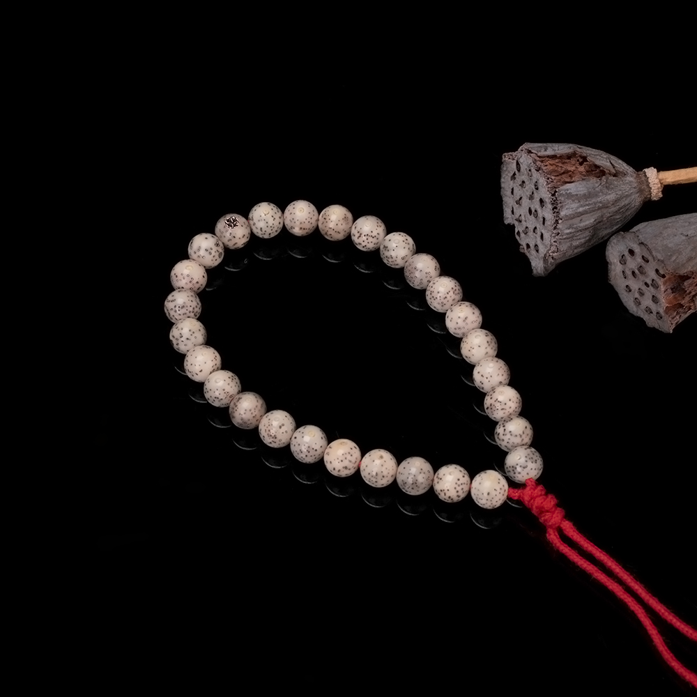 【铣造物星月菩提圆珠】单圈紫铜标体验款海南石玉料8mm+