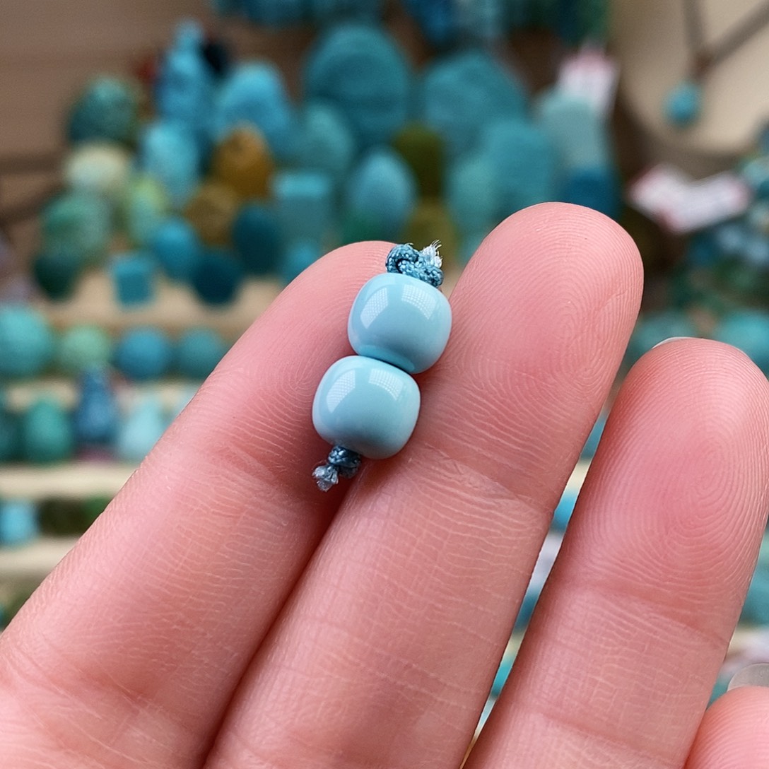 绿松石珠宝奇石未镶嵌7mm
