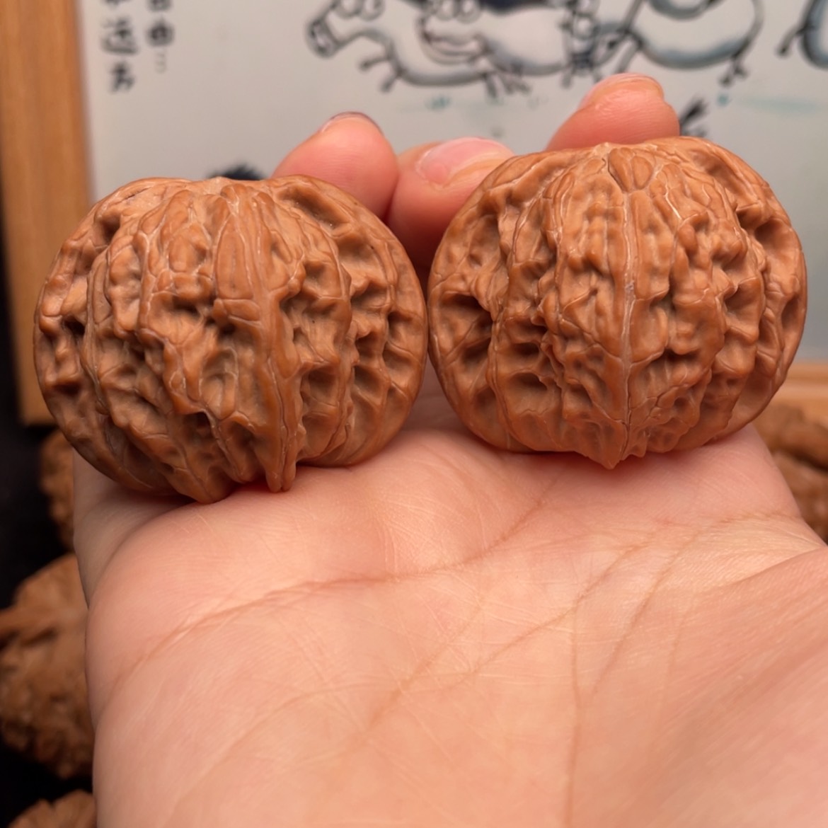 【闪购商品】文玩核桃把件41全品磨盘