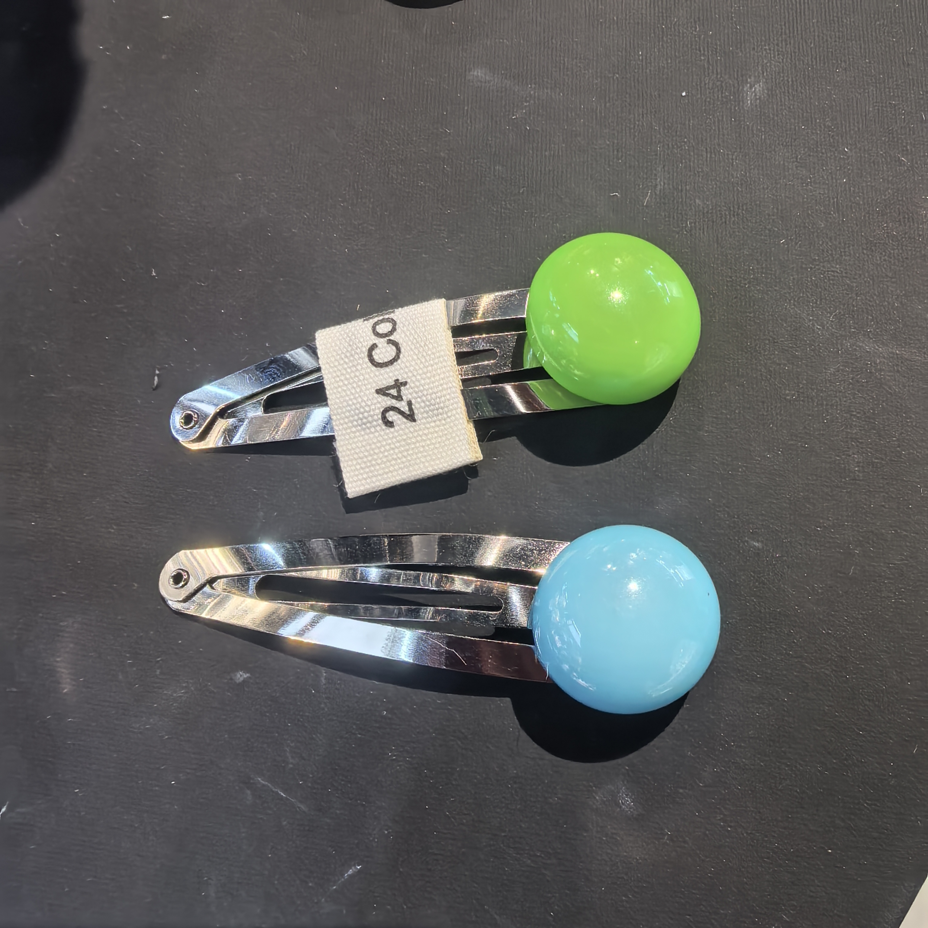 C126蓝绿色豆豆掰掰夹一对