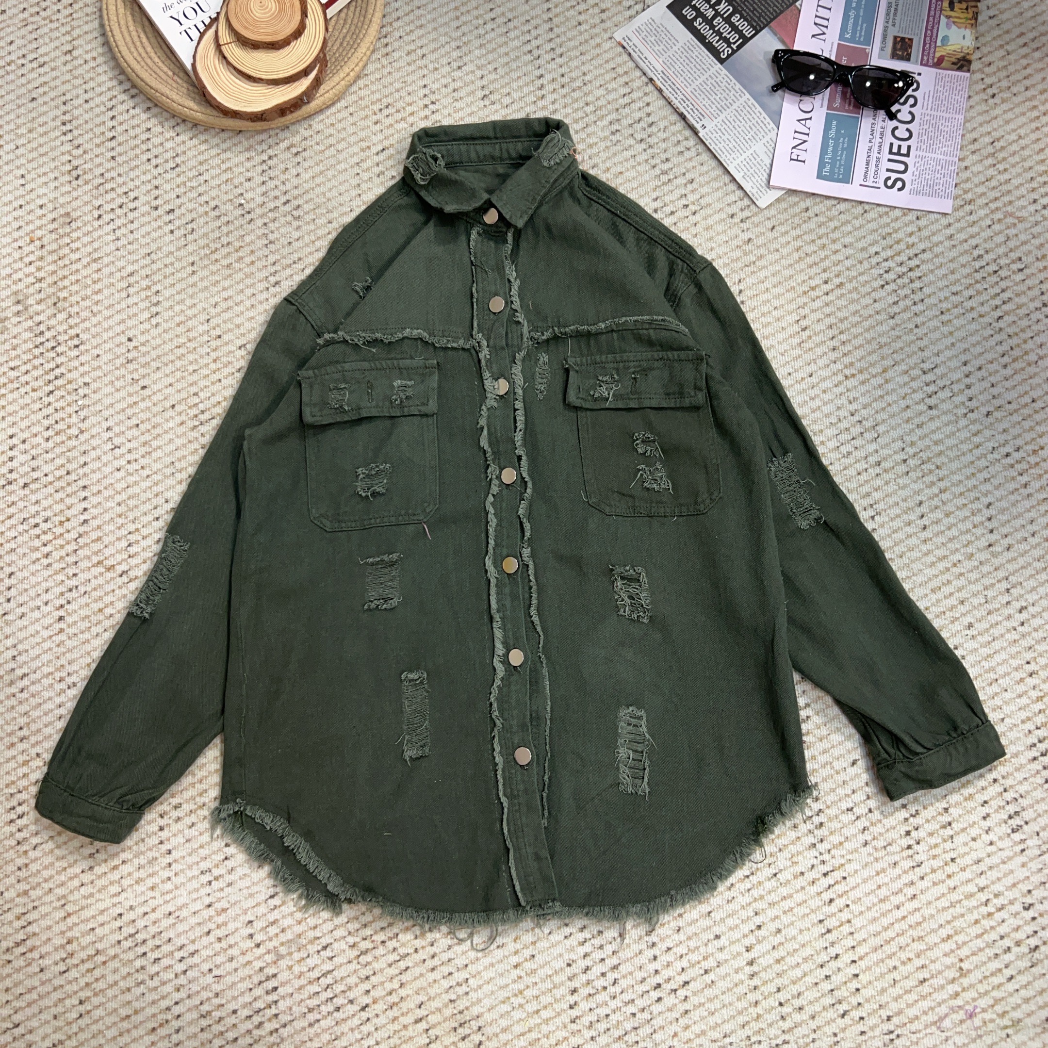 2025夏季新款时尚百搭做旧水洗牛仔长袖外套4137