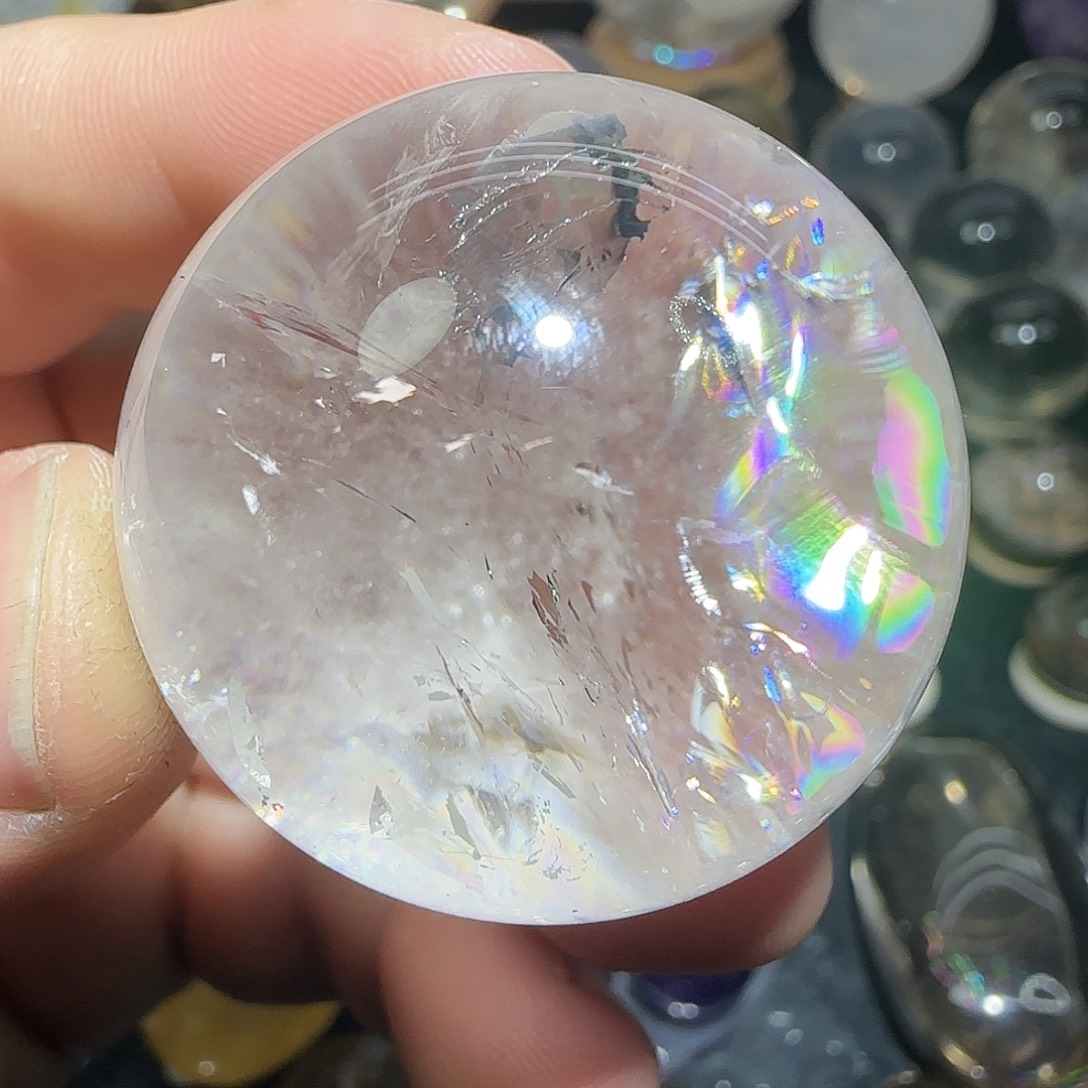 未镶嵌水晶珠宝半成品爆彩白水晶