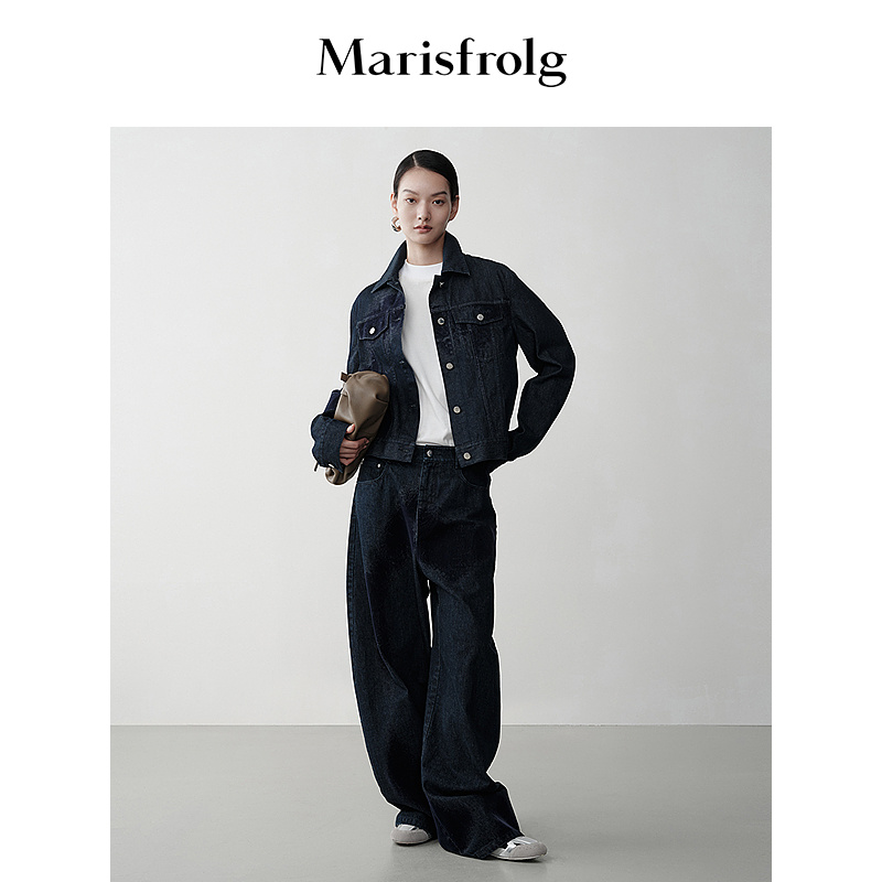 【达人专享】Marisfrolg玛丝菲尔复古休闲牛仔宽松设计感短外套