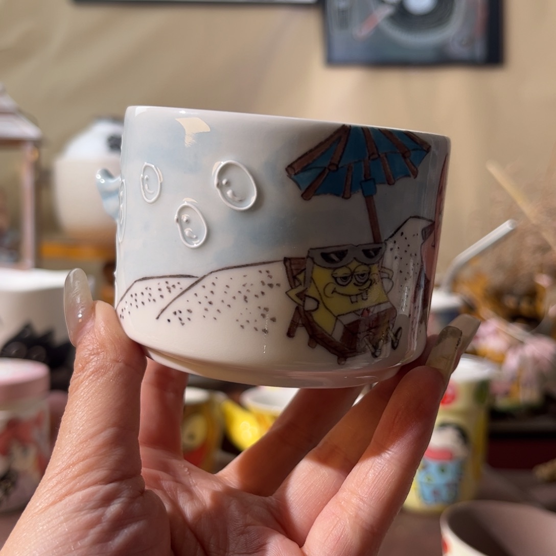 杯景德镇陶瓷文创手绘水杯