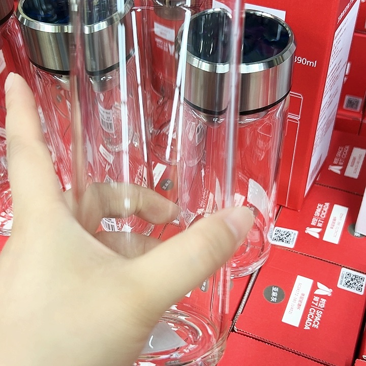 水晶玻璃无盖款牛奶果汁饮料咖啡445