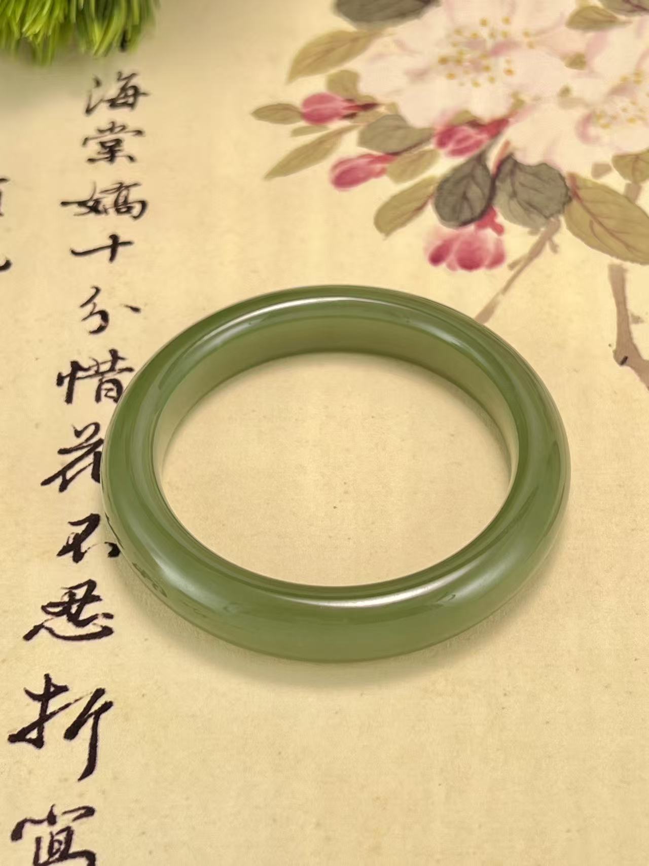 天然和田玉(碧玉)手镯-HTY835