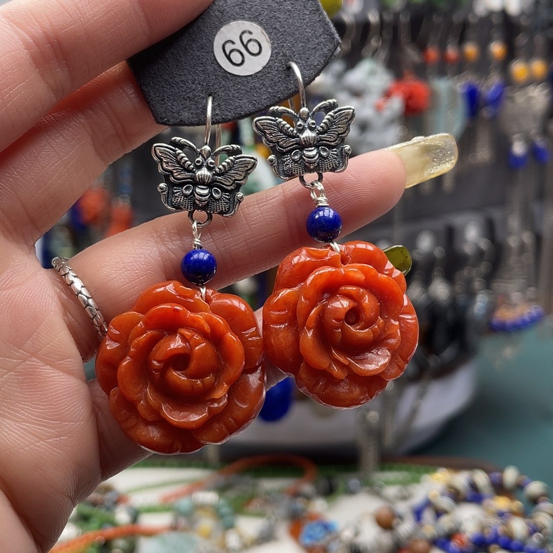 翡翠耳饰银S925镶嵌煜****?饰品