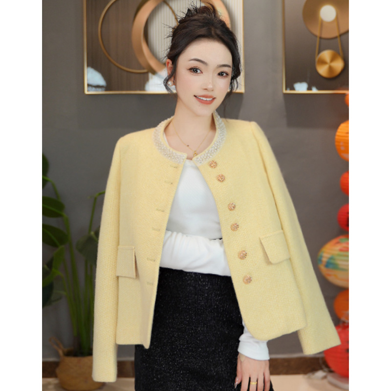 高品质法式羊毛小香风外套女秋秋气质时尚百搭显瘦轻奢开衫大衣