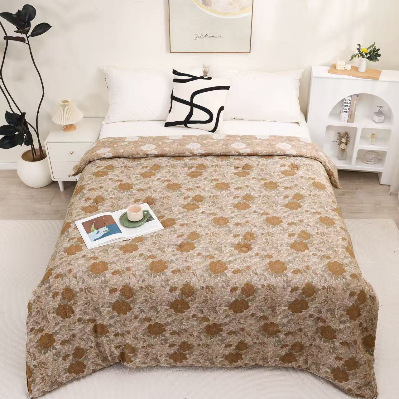 【花园—四件套】全棉色织A类双层纱四件套柔软舒适高端（带包装）