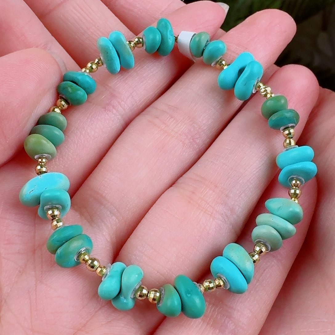 绿松石珠宝奇石18K金镶嵌