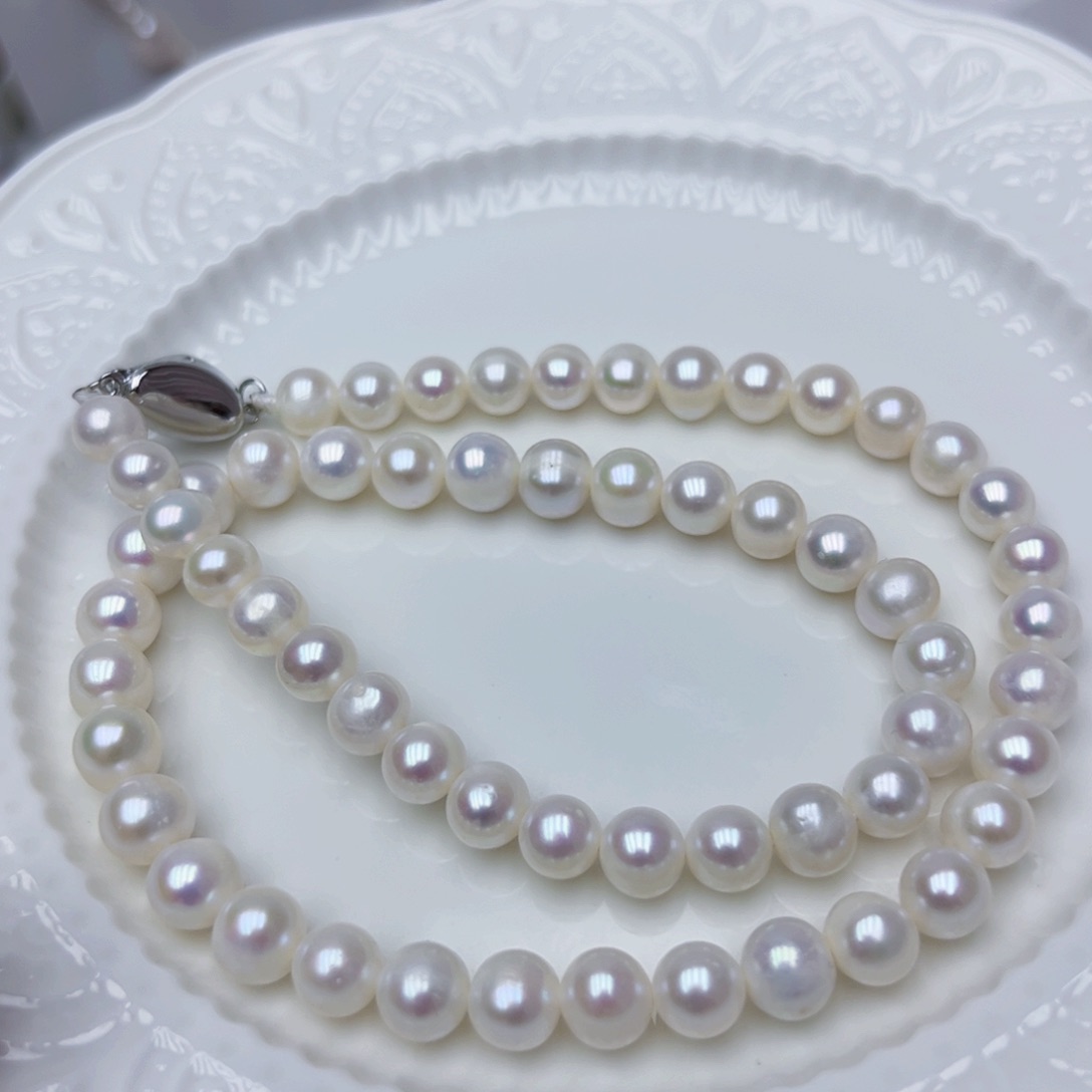 淡水珍珠颈饰银S925镶嵌