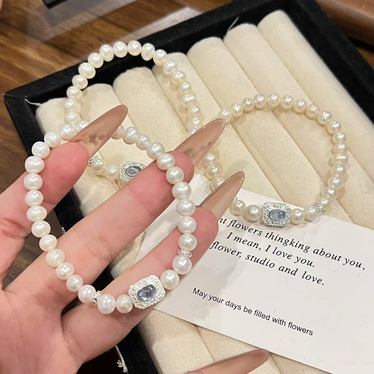 S443 6mm淡水珍珠设计款手串