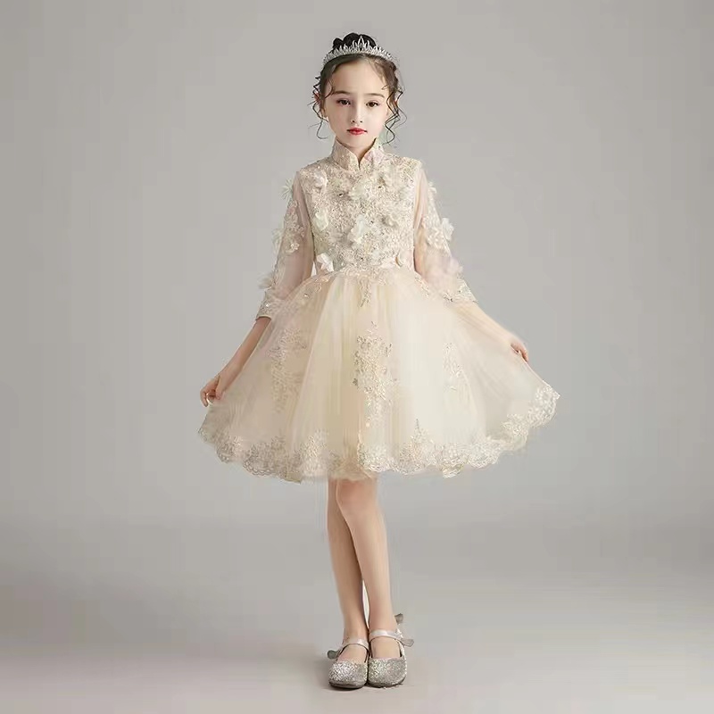 【司藤风】女童公主裙走秀裙主持人钢琴演奏花童礼服