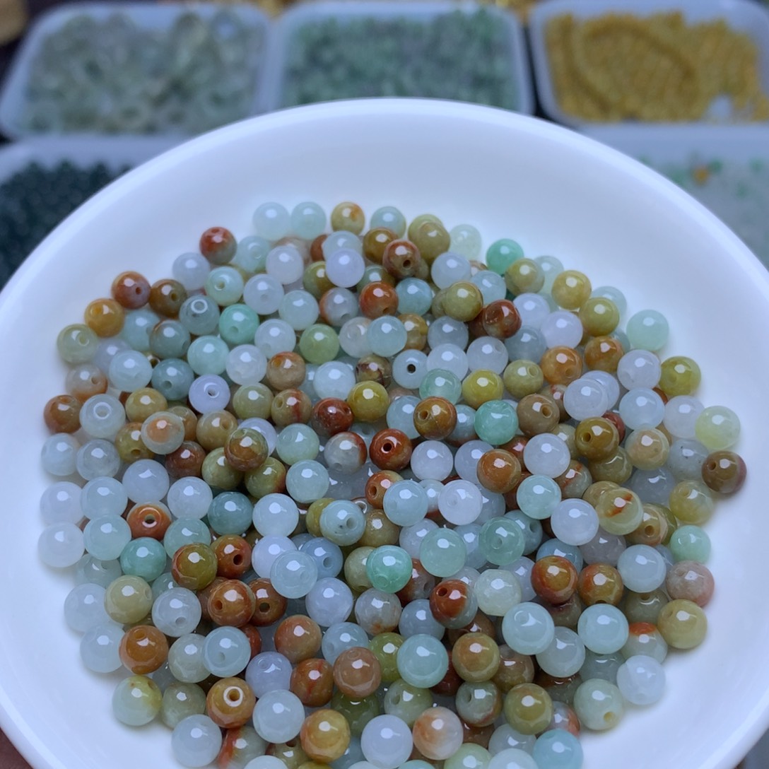 翡翠散珠卡5冰三彩40个