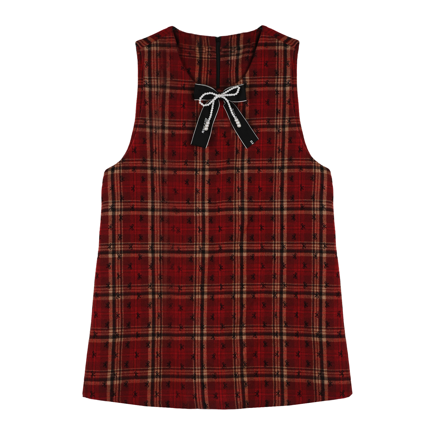 圣诞新年感格纹背心裙2025秋冬大码胖MM氛围感连衣裙#CVC20156