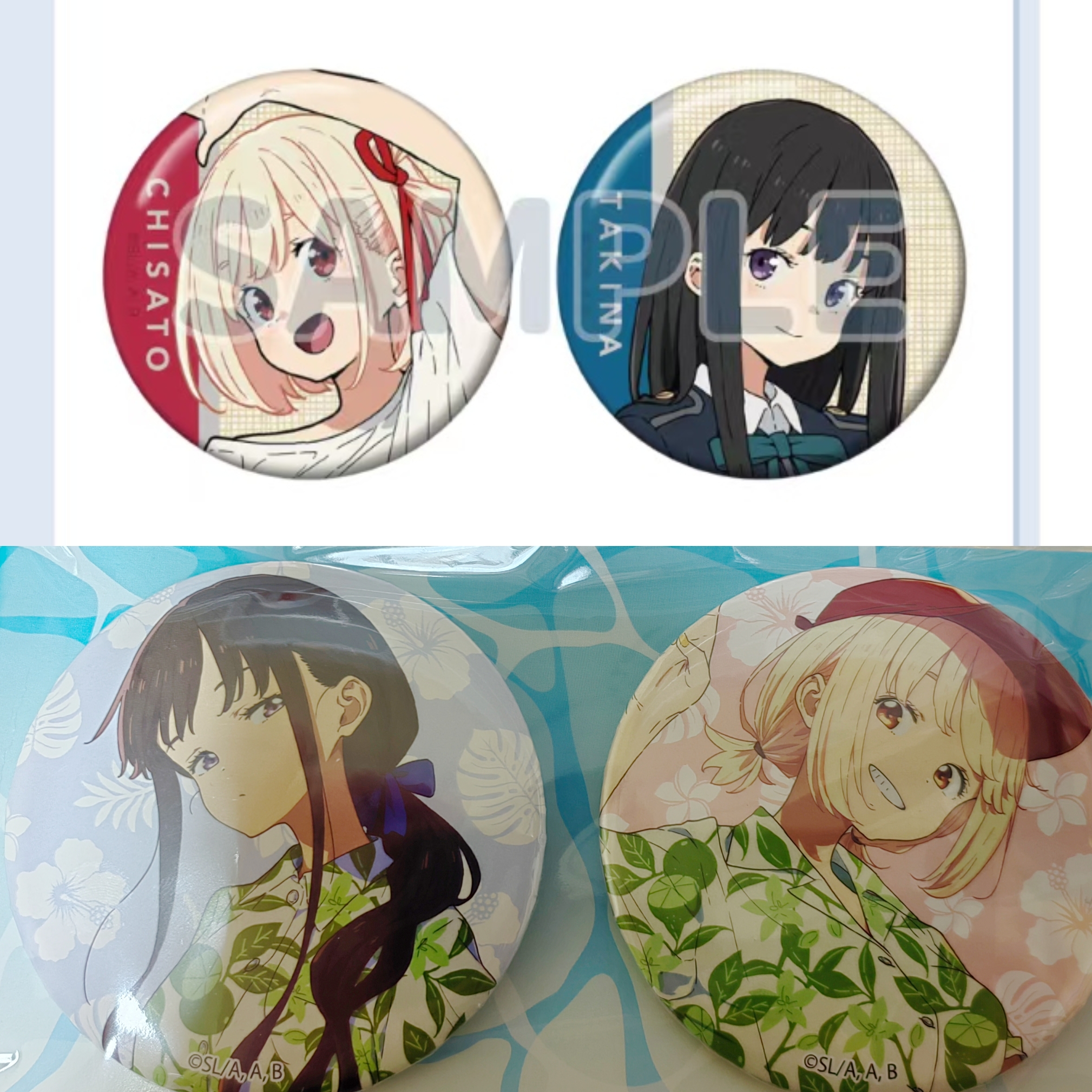 莉可丽丝徽章 宫古岛cafe 联动双人吧唧 千束泷奈 日谷正版