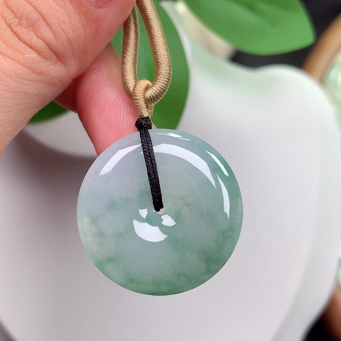 颈饰未镶嵌翡翠平安扣 27.9x4.8mm