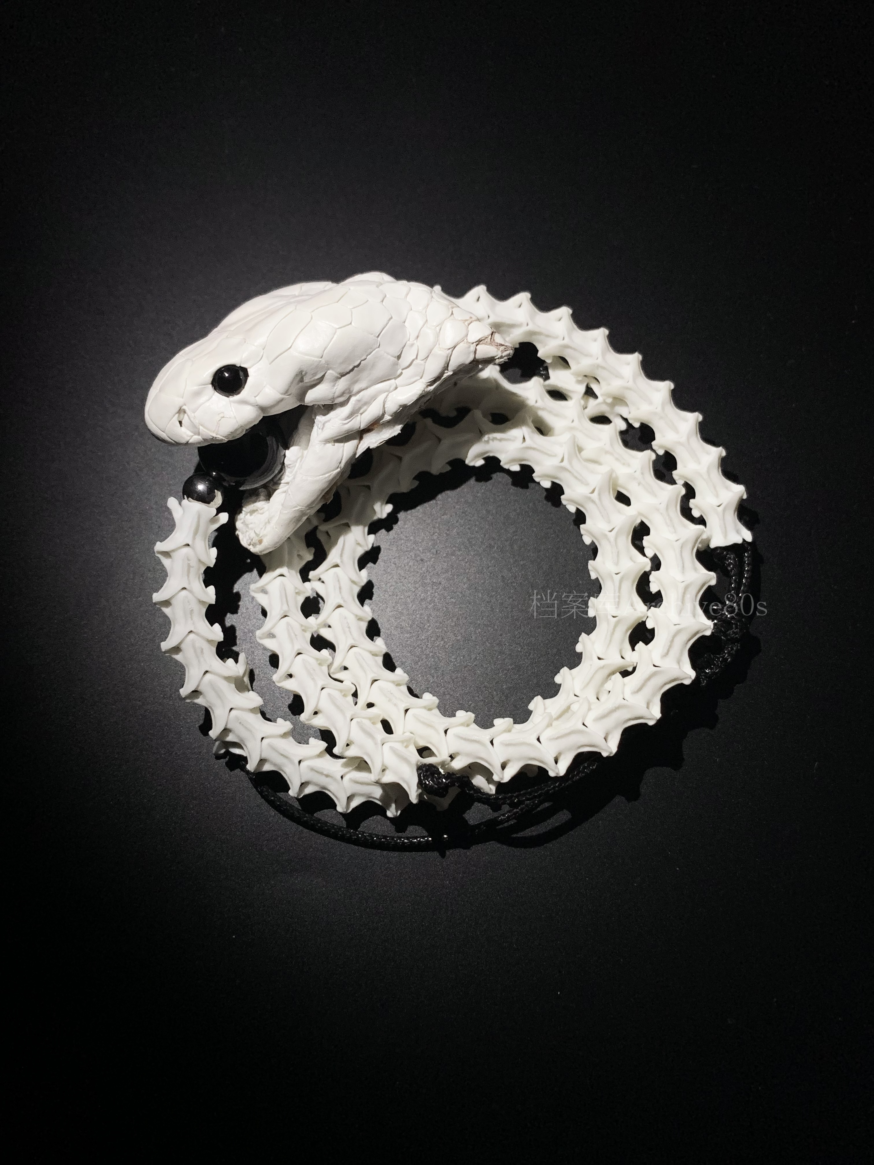 非金属皮质手链 新中式原创设计真蛇骨手链暗黑风小众满分礼物