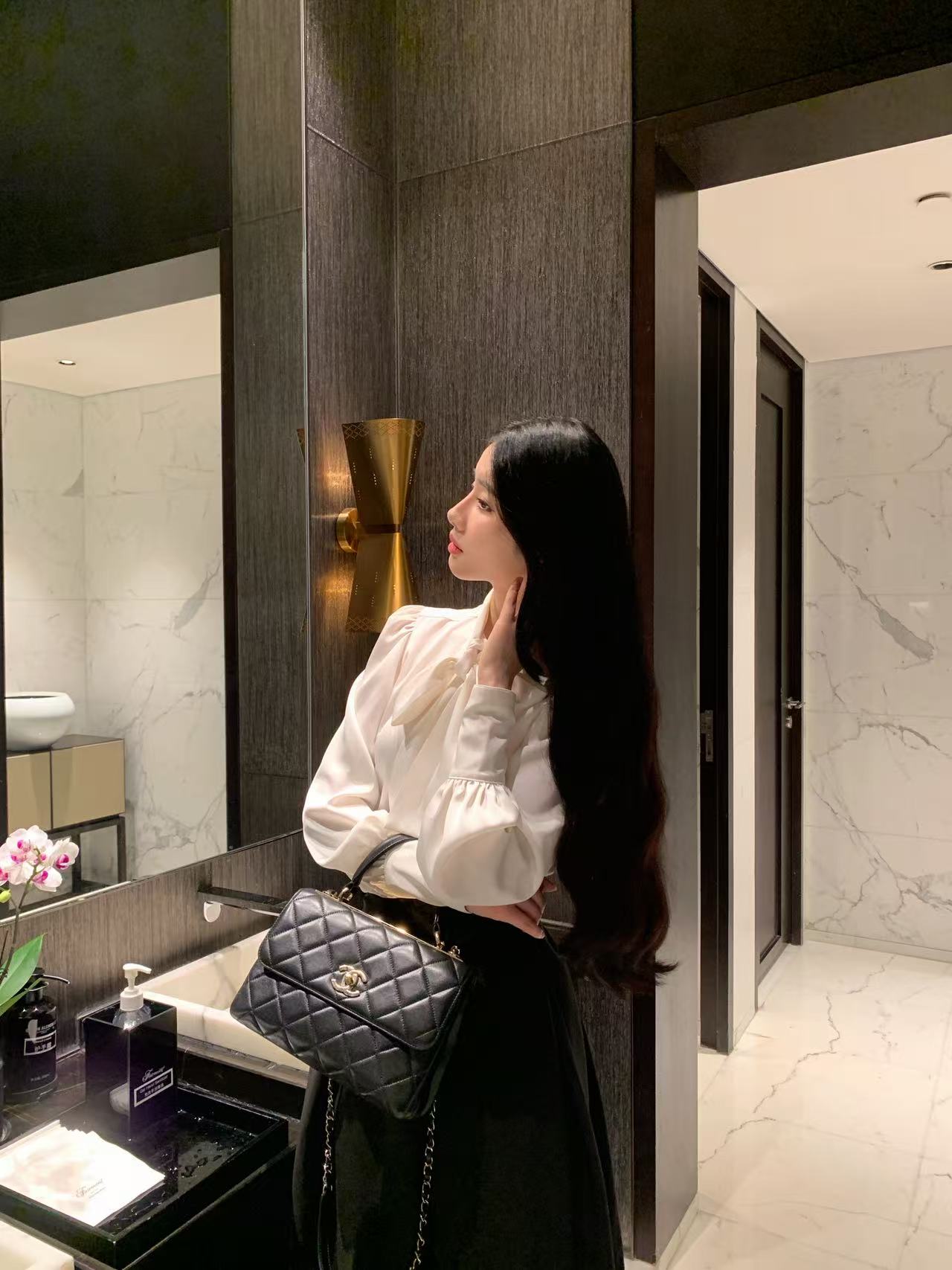 JIUYUE九月韩剧女主高干文姐姐纯色简约衬衫通勤百搭衬衣半裙套装