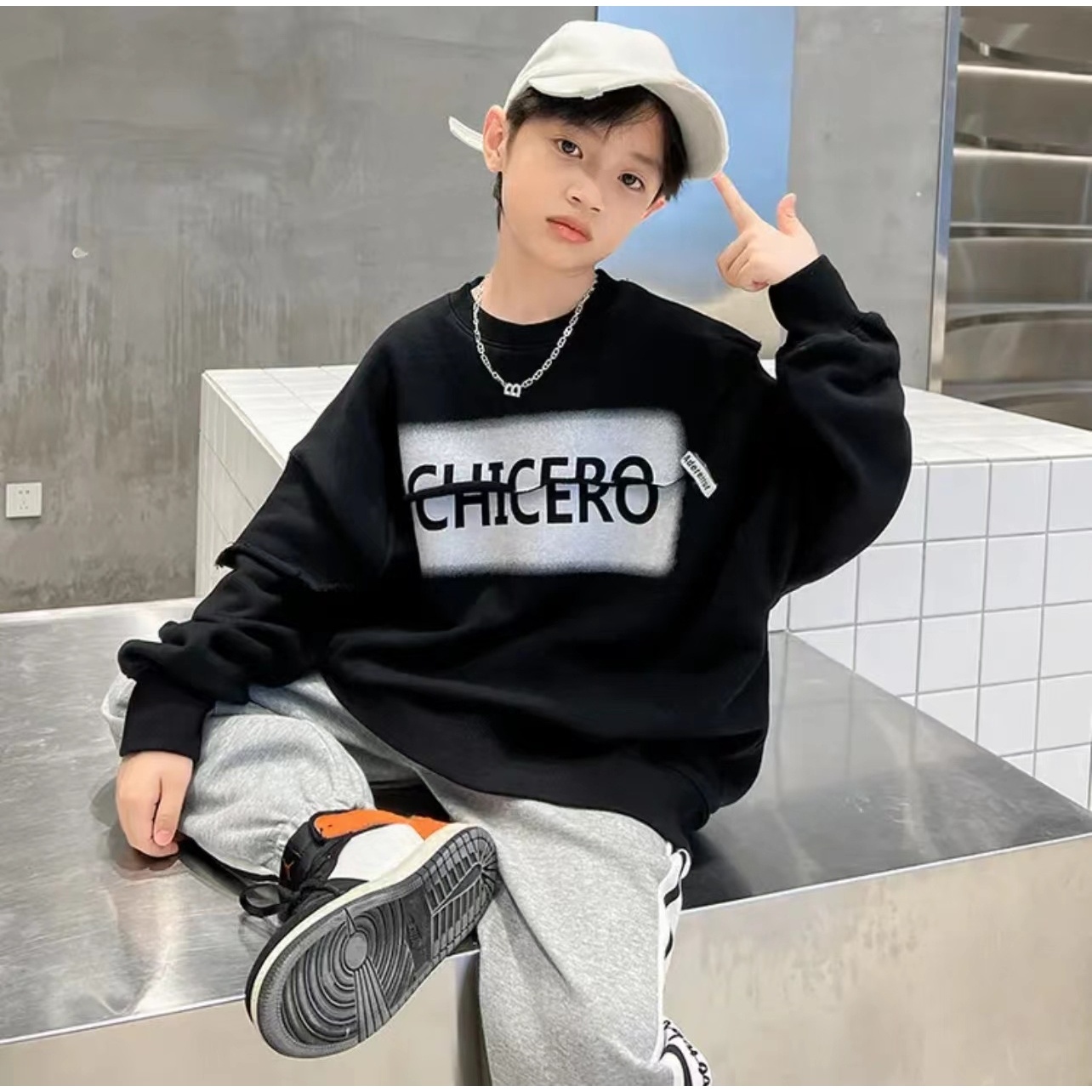 【米果妈】儿童2025秋季新款百搭休闲卫衣B4039