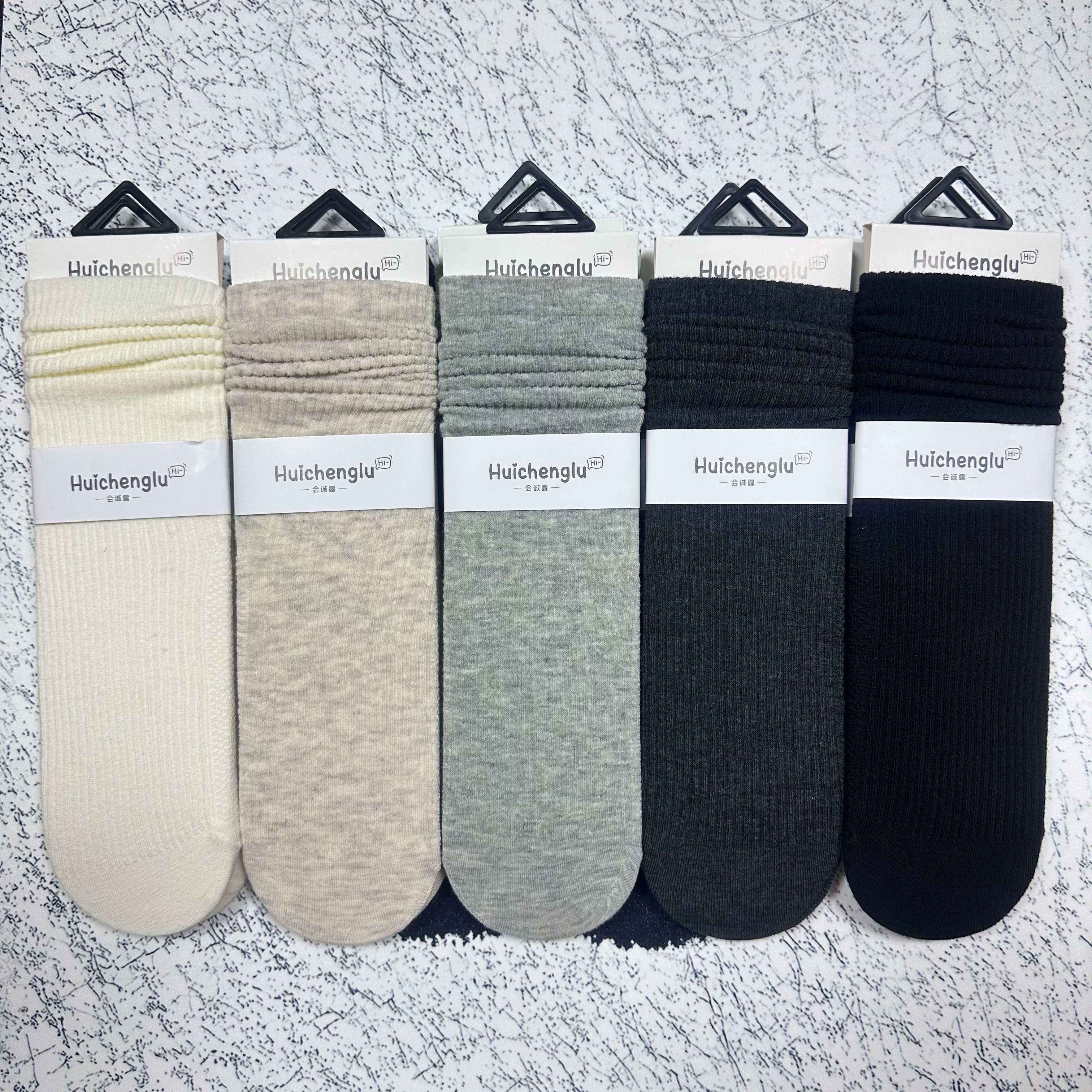 【喜袜屋精选】秋冬款女纯色堆堆袜10双