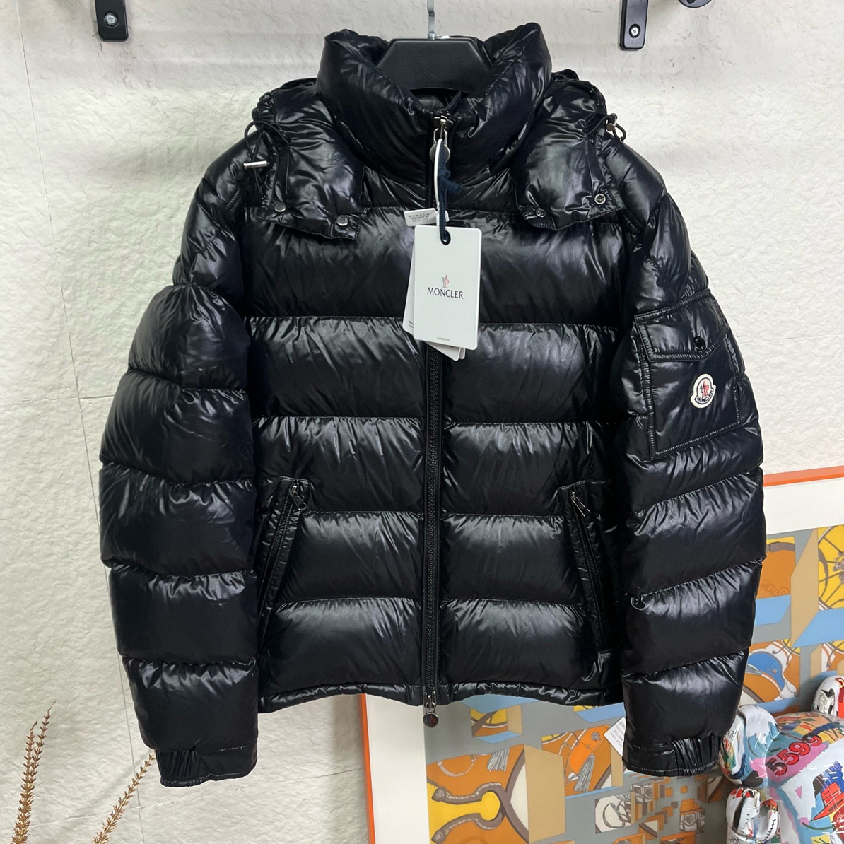 未使用 MONCLER 黑色玛雅maya羽绒服/3码/256204