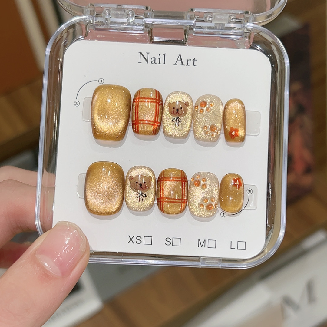 “布朗熊”  穿戴甲精致氛围感10片装 显白通勤 简约百搭款