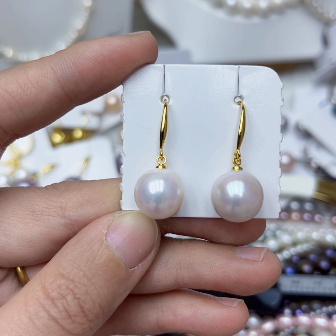 淡水珍珠耳饰银S925镶嵌