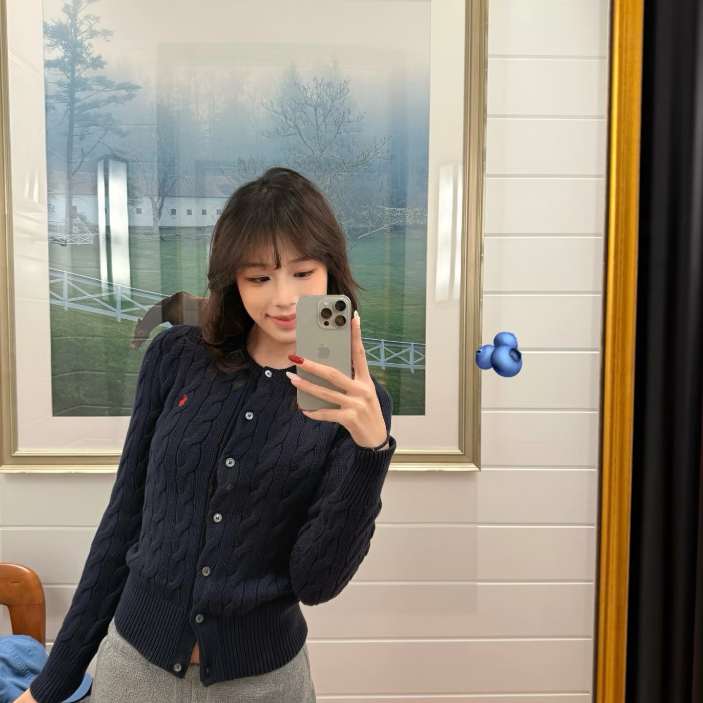 【元子专属】秋冬季小马刺绣圆领开衫纯色百搭厚款针织衫